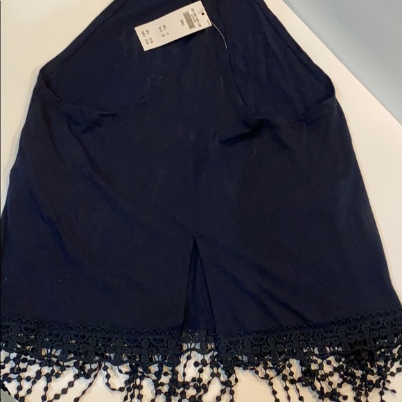 Hollister Fringed Tank Top Small Flower Child Blue - Picture 5 of 7